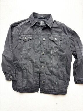 American Eagle Outfitters Washed Charcoal Grey Jean Jacket